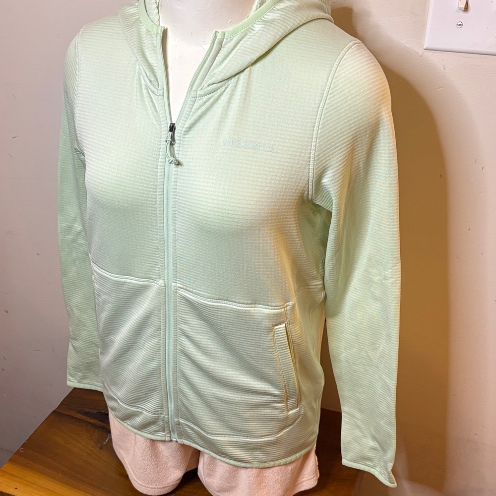 🎉Merrell Light Green Zip-Up Hooded Jacket